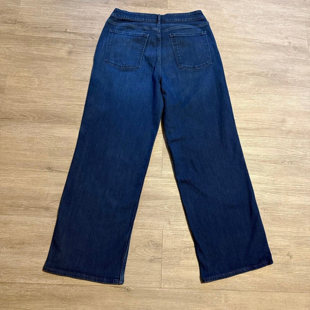 Old Navy High Rise Wow Wide Leg Jeans Dark Wash Stretch Women’s Size 14 - Picture 4 of 7